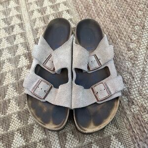 Birkenstock Arizona Suede Leather Slides Sandals Tan Brown  10 M 8 EUR 41